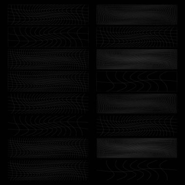 Dikdörtgen kümesi w bozulması, deforme etki vektör illüstrasyonu