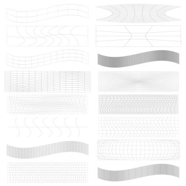 Dikdörtgen kümesi w bozulması, deforme etki vektör illüstrasyonu