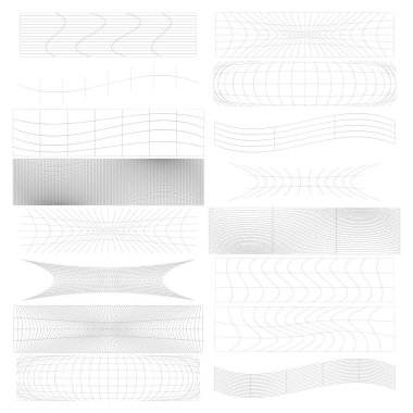 Dikdörtgen kümesi w bozulması, deforme etki vektör illüstrasyonu