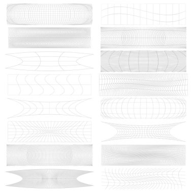 Dikdörtgen kümesi w bozulması, deforme etki vektör illüstrasyonu