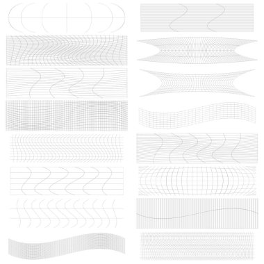 Dikdörtgen kümesi w bozulması, deforme etki vektör illüstrasyonu