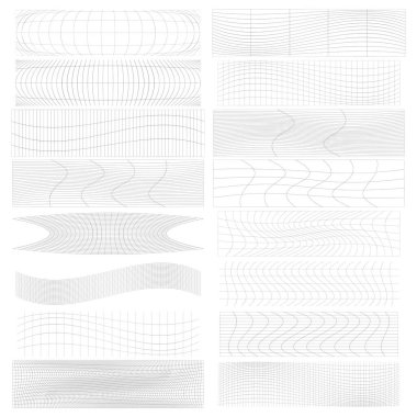 Dikdörtgen kümesi w bozulması, deforme etki vektör illüstrasyonu