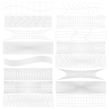 Dikdörtgen kümesi w bozulması, deforme etki vektör illüstrasyonu