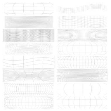 Dikdörtgen kümesi w bozulması, deforme etki vektör illüstrasyonu