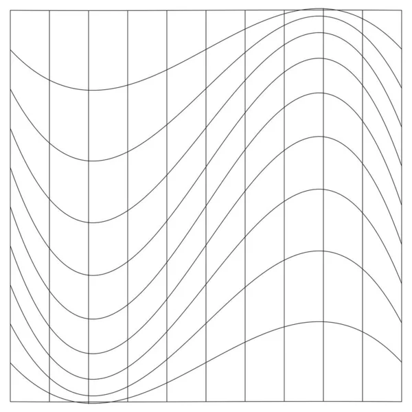 Grade Malha Treliça Grade Com Distorcer Deformar Efeito Distorção Matriz — Vetor de Stock