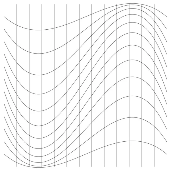 带扭曲的光栅 形变效果 线的畸变 变形阵列 — 图库矢量图片