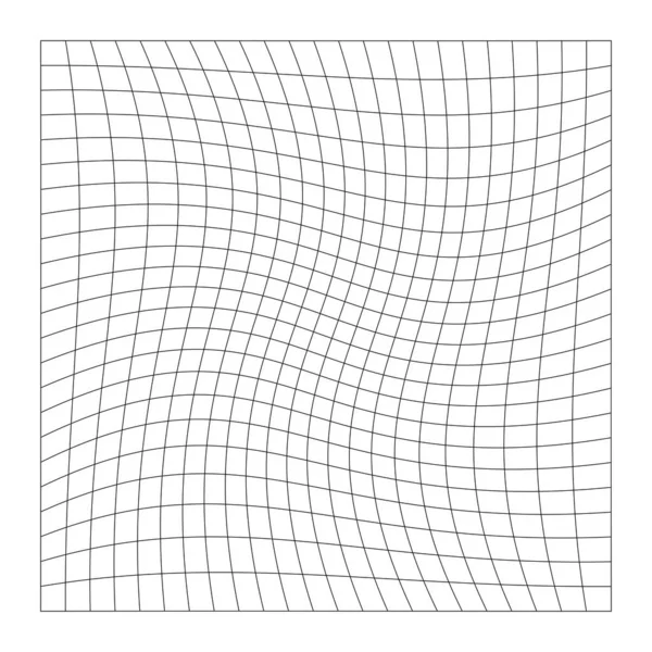 Grid Mesh Galler Galler Med Förvrängning Deformerad Effekt Snedvridning Deformering — Stock vektor