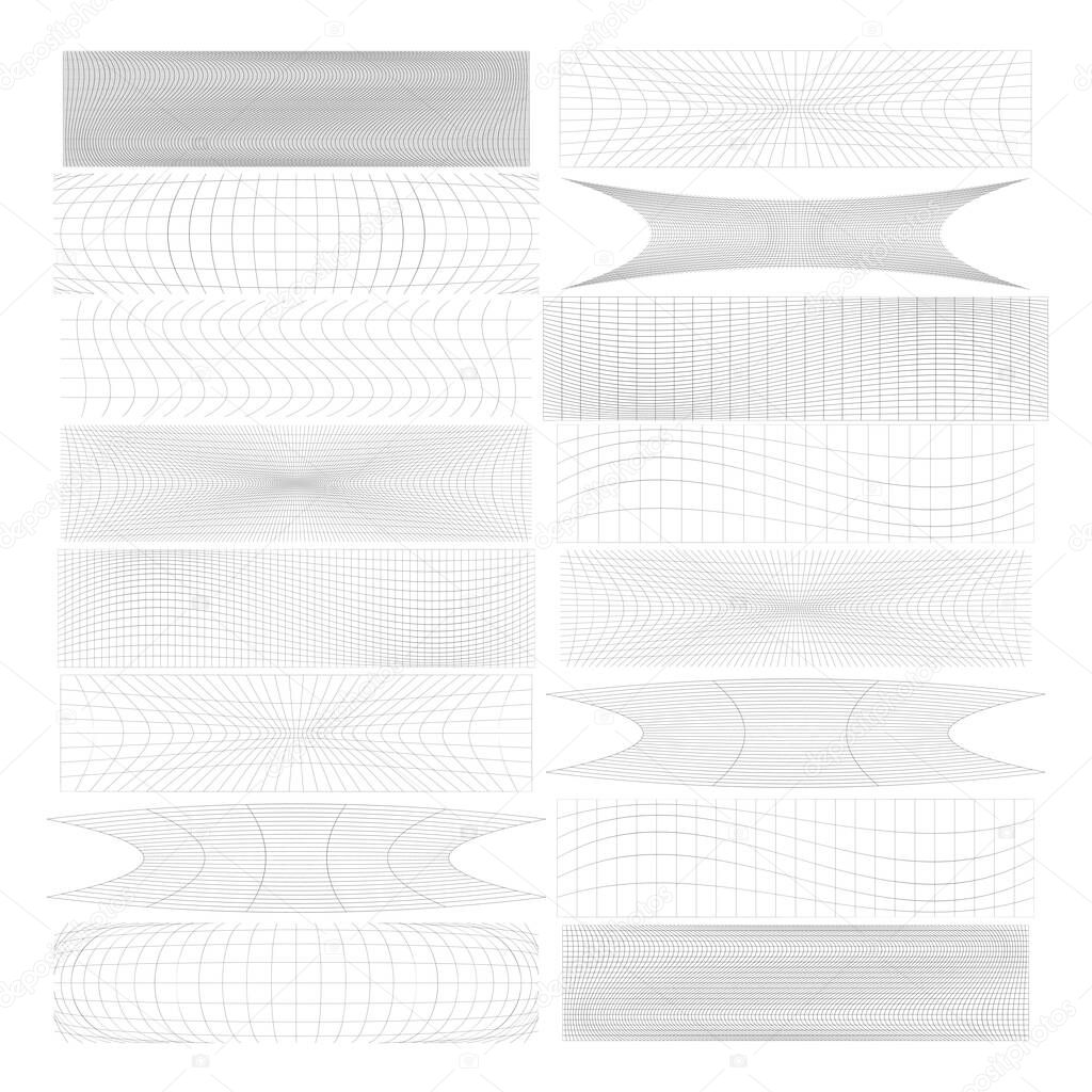 Set of rectangles w distort, deform effect vector illustration