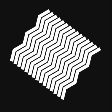 Dalgalı, zig-zag, çapraz çapraz, eğimli çizgiler geometrik çizimler