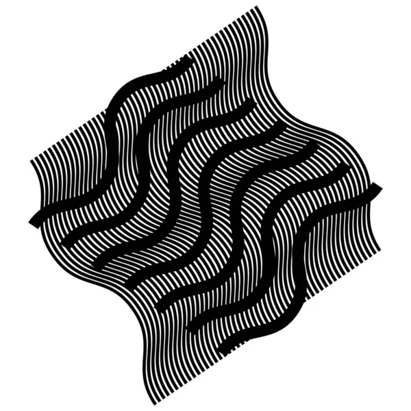 Diagonales Zufälliges Raster Maschen Aus Welligen Zickzackförmigen Winkenden Kreuzenden Linien — Stockvektor
