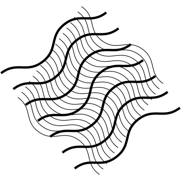 Diagonale Grille Aléatoire Maille Ondulée Zigzag Ondulation Lignes Croisées Criss — Image vectorielle