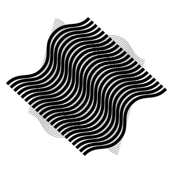 Griglia Diagonale Casuale Maglia Ondulata Zig Zag Ondulante Linee Incrociate — Vettoriale Stock