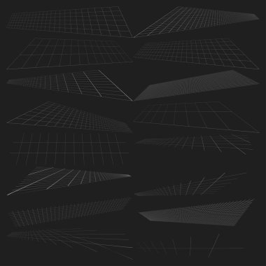 Eğik, 3 boyutlu ızgara, ağ