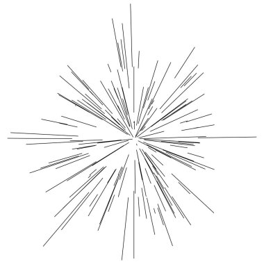 Radyal, yayılan çizgiler, ışınlar. Rastgele çizgiler ayrılıyor