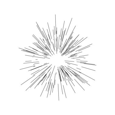 Radyal, yayılan çizgiler, ışınlar. Rastgele çizgiler ayrılıyor
