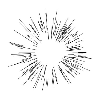 Radyal, yayılan çizgiler, ışınlar. Rastgele çizgiler ayrılıyor