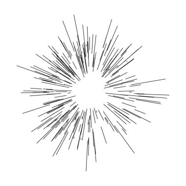 Radyal, yayılan çizgiler, ışınlar. Rastgele çizgiler ayrılıyor