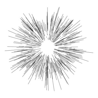 Radyal, yayılan çizgiler, ışınlar. Rastgele çizgiler ayrılıyor