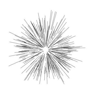 Radyal, yayılan çizgiler, ışınlar. Rastgele çizgiler ayrılıyor