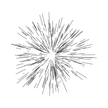 Radyal, yayılan çizgiler, ışınlar. Rastgele çizgiler ayrılıyor