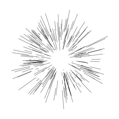 Radyal, yayılan çizgiler, ışınlar. Rastgele çizgiler ayrılıyor