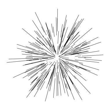 Radyal, yayılan çizgiler, ışınlar. Rastgele çizgiler ayrılıyor