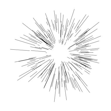 Radyal, yayılan çizgiler, ışınlar. Rastgele çizgiler ayrılıyor