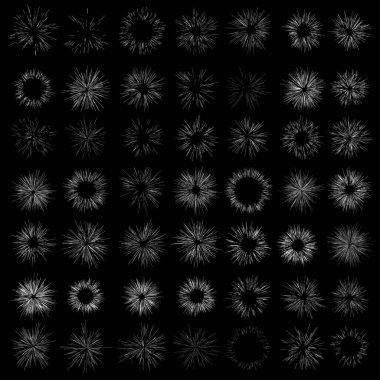 Radyal, yayılan çizgiler, ışınlar. Rastgele çizgiler ayrılıyor