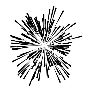 Radyal, yayılan çizgiler, ışınlar. Rastgele çizgiler ayrılıyor