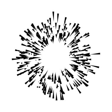 Radyal, yayılan çizgiler, ışınlar. Rastgele çizgiler ayrılıyor