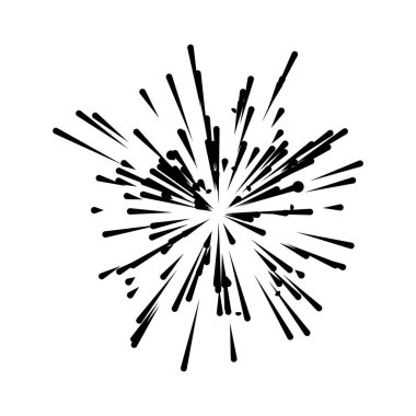 Radyal, yayılan çizgiler, ışınlar. Rastgele çizgiler ayrılıyor