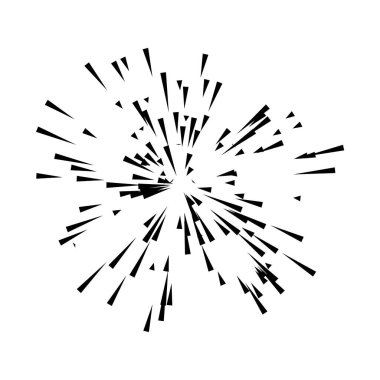 Radyal, yayılan çizgiler, ışınlar. Rastgele çizgiler ayrılıyor