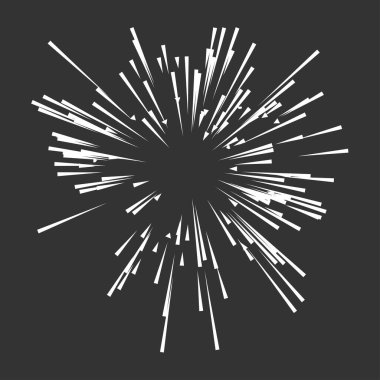 Radyal, yayılan çizgiler, ışınlar. Rastgele çizgiler ayrılıyor