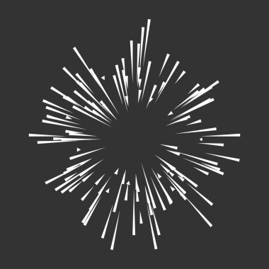 Radyal, yayılan çizgiler, ışınlar. Rastgele çizgiler ayrılıyor