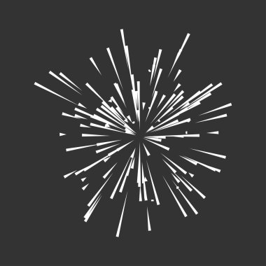 Radyal, yayılan çizgiler, ışınlar. Rastgele çizgiler ayrılıyor