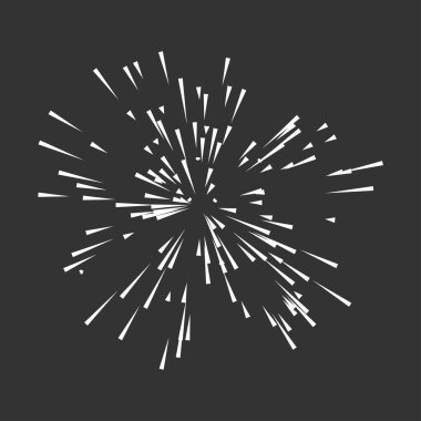 Radyal, yayılan çizgiler, ışınlar. Rastgele çizgiler ayrılıyor