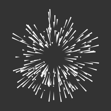 Radyal, yayılan çizgiler, ışınlar. Rastgele çizgiler ayrılıyor