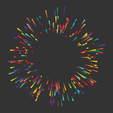 Radyal, yayılan çizgiler, ışınlar. Rastgele çizgiler ayrılıyor