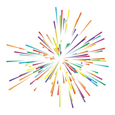 Radyal, yayılan çizgiler, ışınlar. Rastgele çizgiler ayrılıyor