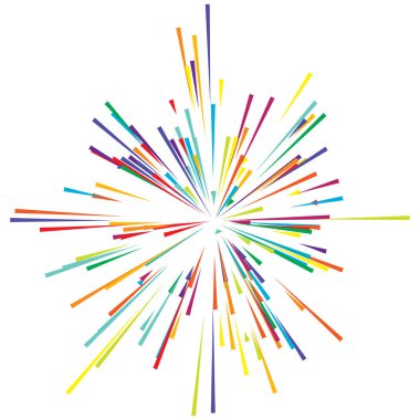 Radyal, yayılan çizgiler, ışınlar. Rastgele çizgiler ayrılıyor