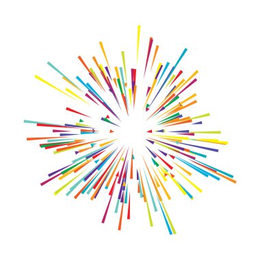 Radyal, yayılan çizgiler, ışınlar. Rastgele çizgiler ayrılıyor