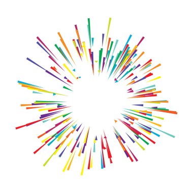 Radyal, yayılan çizgiler, ışınlar. Rastgele çizgiler ayrılıyor