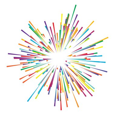 Radyal, yayılan çizgiler, ışınlar. Rastgele çizgiler ayrılıyor