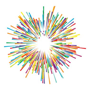 Radyal, yayılan çizgiler, ışınlar. Rastgele çizgiler ayrılıyor