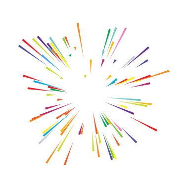 Radyal, yayılan çizgiler, ışınlar. Rastgele çizgiler ayrılıyor