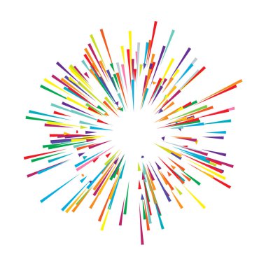 Radyal, yayılan çizgiler, ışınlar. Rastgele çizgiler ayrılıyor