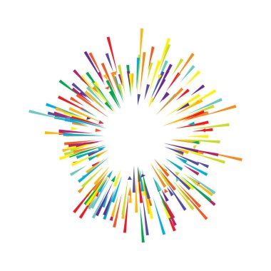 Radyal, yayılan çizgiler, ışınlar. Rastgele çizgiler ayrılıyor