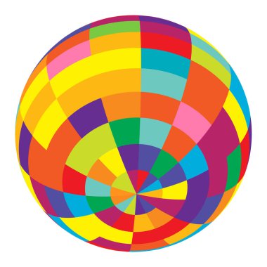 Renkli küre, küre, kareli top, mozaik, fayanslar, kareli ve kareli yüzey