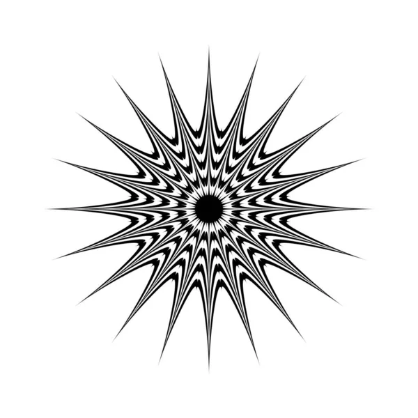 Simple Basic Mandala Motif Icon Symbol — Stock Vector