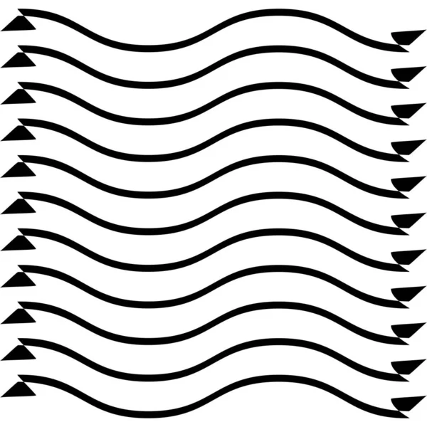 Wellenförmige Gewellte Wellenförmige Linien Streifen Streifenmuster — Stockvektor
